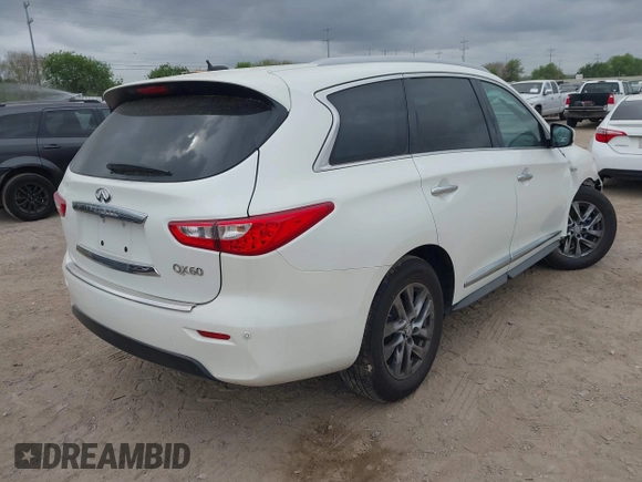 2015 Infiniti QX60 with VIN 5N1AL0MN0FC525886, listed as a IAAI auction lot 41861697 with 77,963 mi miles. Bid and sale history available at carsss.com. Image 4.