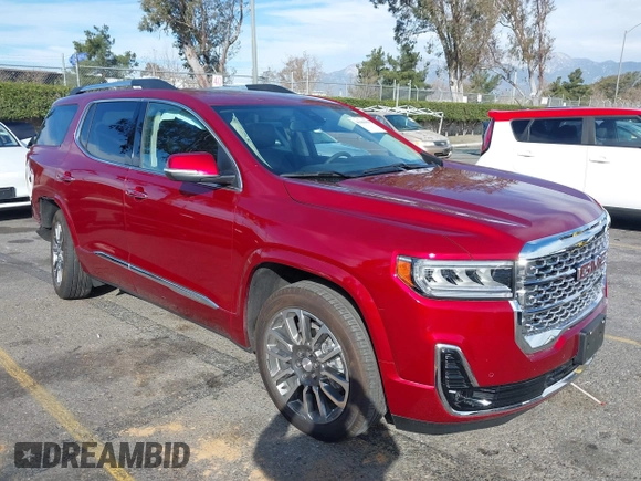 2022 GMC Acadia Denali with VIN 1GKKNPLS7NZ139033, listed as a IAAI auction lot 41486018 with 35,406 mi miles. Bid and sale history available at carsss.com. Image 1.