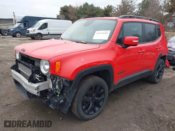 2017 Jeep Renegade Latitude with VIN ZACCJBBBXHPG47418, listed as a IAAI auction lot 41533128 with 123,991 mi miles. Bid and sale history available at carsss.com. Image 18.