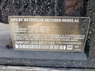 2020 BMW 3 Series 330i with VIN 3MW5R1J04L8B37143, listed as a Copart auction lot 58275205 with 29,938 mi miles and Salvage title. Bid and sale history available at DreamBid. Image 12.
