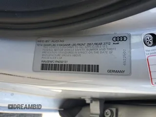 2015 Audi A6 Premium Plus with VIN WAUGFAFC1FN032131, listed as a Copart auction lot 56870595 with 59,958 mi miles and Salvage title. Bid and sale history available at DreamBid. Image 12.