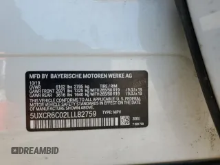 2020 BMW X5 xDrive40i с VIN 5UXCR6C02LLL82759, выставлен на аукционе Copart как лот 51474405 с пробегом 77 197 миль миль и Списание • Salvage title. История ставок и продаж доступна на DreamBid. Изображение 16.