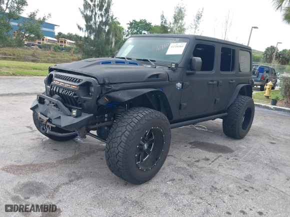 2018 Jeep Wrangler Unlimited Sport S with VIN 1C4HJXDG2JW228483, listed as a IAAI auction lot 41710364 with 56,970 mi miles. Bid and sale history available at carsss.com. Image 18.