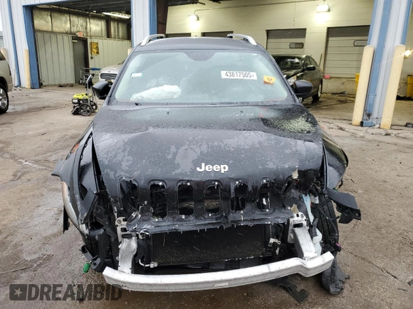 2014 Jeep Cherokee Latitude with VIN 1C4PJMCS9EW128600, listed as a Copart auction lot 43817505 with Not Provided miles and Salvage Title. Bid and sale history available at DreamBid. Image 5.