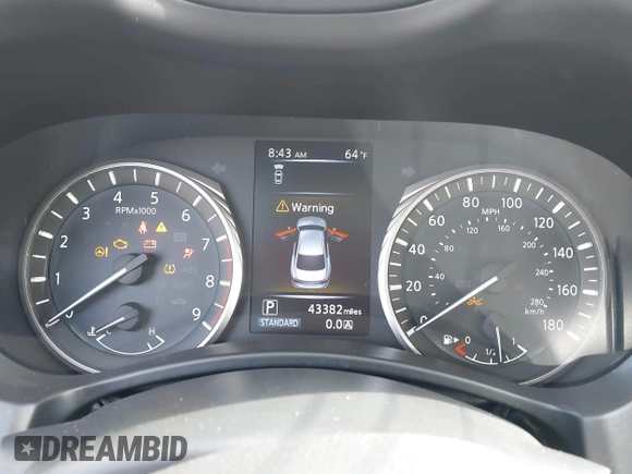 2019 Infiniti Q50 Luxe with VIN JN1EV7AP8KM543395, listed as a IAAI auction lot 42418112 with 43,382 mi miles and . Bid and sale history available at DreamBid. Image 7.