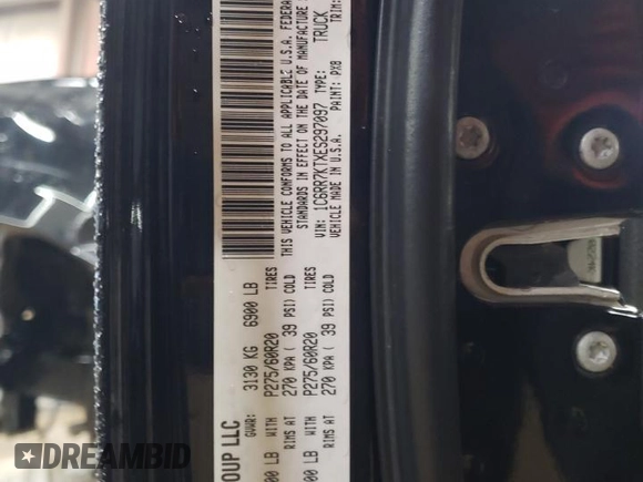 2014 Ram 1500 Express with VIN 1C6RR7KTXES297097, listed as a Copart auction lot 49093925 with 116,390 mi miles and Salvage Title. Bid and sale history available at carsss.com. Image 13.