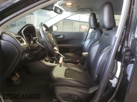 2019 Jeep Compass Latitude with VIN 3C4NJDBB0KT593907, listed as a Copart auction lot 50628525 with 46,111 mi miles and Salvage Title. Bid and sale history available at DreamBid. Image 7.