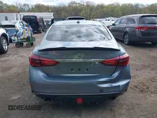 2018 Infiniti Q50 3.0t LUXE with VIN JN1EV7AP1JM590220, listed as a IAAI auction lot 42049026 with 88,985 mi miles. Bid and sale history available at carsss.com. Image 16.