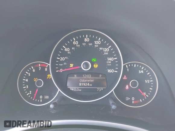 2012 Volkswagen Beetle with VIN 3VWV87AT1CM627756, listed as a IAAI auction lot 41657307 with 81,924 mi miles and . Bid and sale history available at DreamBid. Image 7.