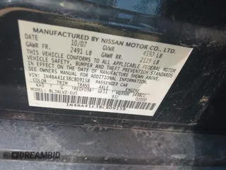 2008 Nissan Maxima 3.5 SL with VIN 1N4BA41E38C809158, listed as a IAAI auction lot 41464718 with 1 mi miles. Bid and sale history available at carsss.com. Image 9.