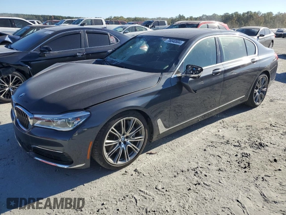 2019 BMW 7 Series 750i xDrive with VIN WBA7F2C55KB240777, listed as a Copart auction lot 76840504 with 38,250 mi miles and Salvage title. Bid and sale history available at DreamBid. Image 1.