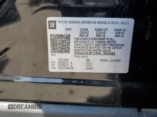2021 Chevrolet Equinox LT with VIN 3GNAXUEV2ML306581, listed as a Copart auction lot 60613455 with 36,272 mi miles and Salvage title. Bid and sale history available at DreamBid. Image 13.