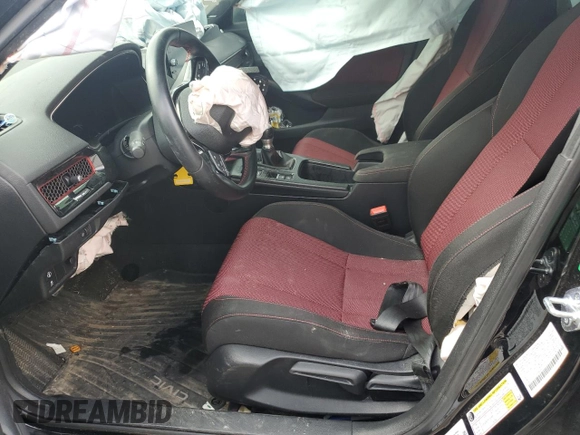 2022 Honda Civic Si with VIN 2HGFE1E55NH473130, listed as a Copart auction lot 46114755 with 34,367 mi miles and Salvage Title. Bid and sale history available at DreamBid. Image 7.