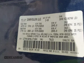 2008 Dodge 1500 SLT с VIN 1D7HA18248J171664, выставлен на аукционе IAAI как лот 42090593 с пробегом 238 001 миль миль и . История ставок и продаж доступна на DreamBid. Изображение 9.
