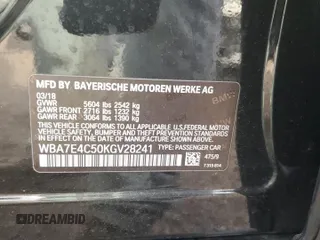 2019 BMW 7 Series 740i xDrive z VIN WBA7E4C50KGV28241, wystawiony jako Copart lot #87329774 z przebiegiem Nie podano mil oraz Szkoda całkowita • Salvage title. Historia ofert i sprzedaży dostępna na DreamBid. Obrazek 12.