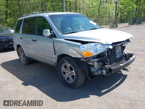 2005 Honda Pilot EX-L with VIN 5FNYF18595B009702, listed as a IAAI auction lot 42144308 with 163,363 mi miles. Bid and sale history available at carsss.com. Image 1.