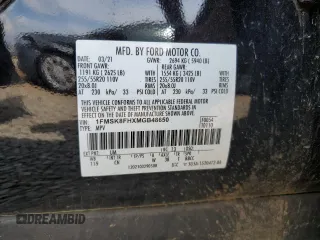2021 Ford Explorer Limited z VIN 1FMSK8FHXMGB48650, wystawiony jako Copart lot #54504505 z przebiegiem Nie podano mil oraz Szkoda całkowita • Salvage title. Historia ofert i sprzedaży dostępna na DreamBid. Obrazek 14.