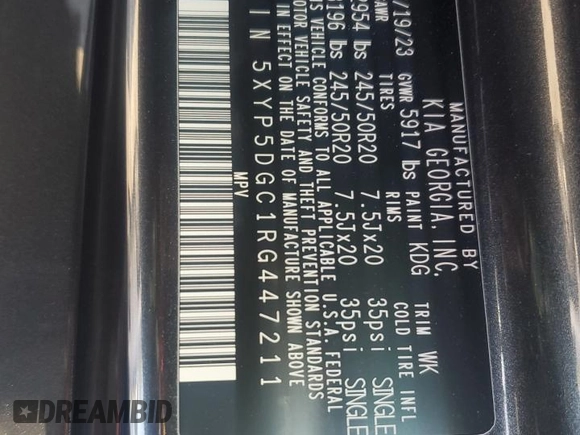 2024 Kia Telluride SX X-Pro z VIN 5XYP5DGC1RG447211, wystawiony jako Copart lot #52499645 z przebiegiem 15 229 mil mil oraz Szkody całkowita. Historia ofert i sprzedaży dostępna na DreamBid. Obrazek 14.