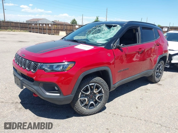 2025 Jeep Compass Trailhawk with VIN 3C4NJDDN7ST550950, listed as a IAAI auction lot 42540153 with 8,546 mi miles and . Bid and sale history available at DreamBid. Image 17.