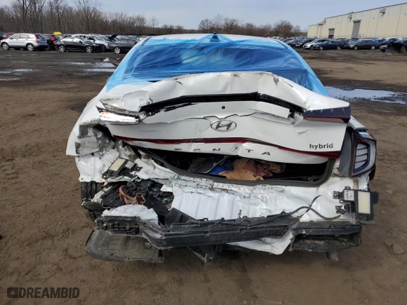 2021 Hyundai Sonata Hybrid SEL with VIN KMHL34JJ7MA017733, listed as a Copart auction lot 50652045 with 0 mi miles and Salvage Title. Bid and sale history available at carsss.com. Image 6.