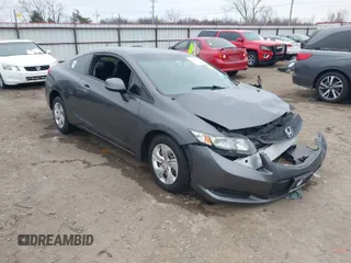 2013 Honda Civic Cpe LX with VIN 2HGFG3B59DH521768, listed as a IAAI auction lot 41231533 with 256,349 mi miles. Bid and sale history available at carsss.com. Image 1.
