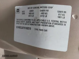 2000 Chevrolet Malibu LS with VIN 1G1NE52JXY6160219, listed as a IAAI auction lot 41806027 with 139,790 mi miles. Bid and sale history available at carsss.com. Image 9.