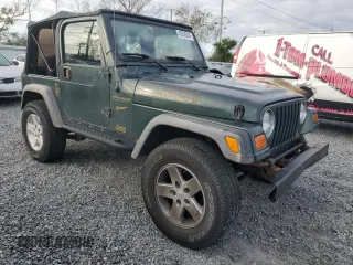 2002 Jeep Wrangler Sport with VIN 1J4FA49SX2P726553, listed as a Copart auction lot 42559245 with 198,584 mi miles and Clean Title. Bid and sale history available at carsss.com. Image 4.