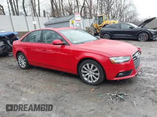 2014 Audi A4 Premium with VIN WAUBFAFL6EN025510, listed as a IAAI auction lot 41695920 with 102,033 mi miles. Bid and sale history available at carsss.com. Image 1.
