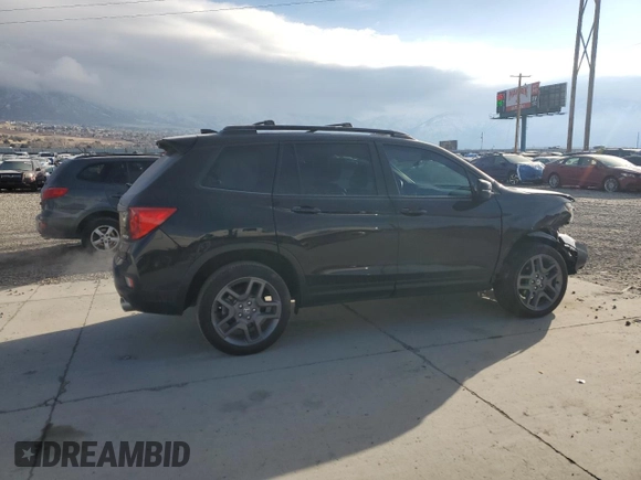 2023 Honda Passport EX-L with VIN 5FNYF8H58PB009525, listed as a Copart auction lot 44645365 with 30,582 mi miles and Salvage Title. Bid and sale history available at carsss.com. Image 3.