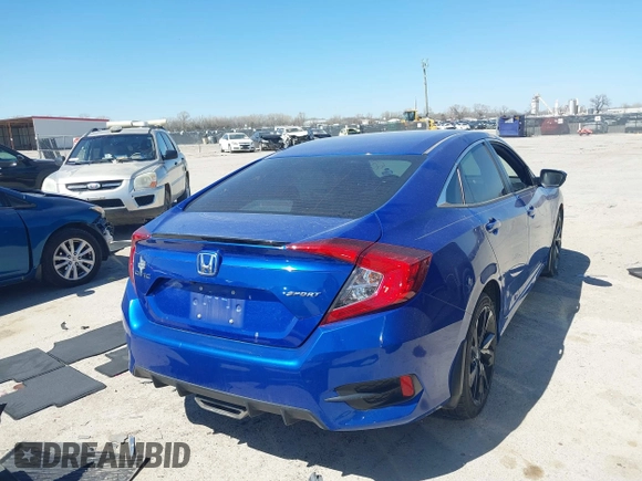 2021 Honda Civic Sedan Sport with VIN 19XFC2F85ME002091, listed as a IAAI auction lot 41810445 with 37,541 mi miles. Bid and sale history available at carsss.com. Image 4.