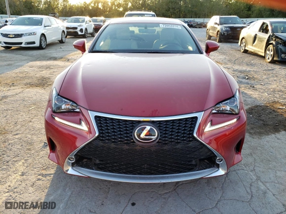 2015 Lexus RC 350 with VIN JTHHE5BC3F5004532, listed as a Copart auction lot 73953314 with 76,432 mi miles and Salvage Title. Bid and sale history available at carsss.com. Image 5.