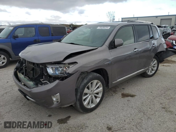 2012 Toyota Highlander Hybrid Limited with VIN JTEDC3EH1C2010467, listed as a Copart auction lot 80748634 with 222,730 mi miles and Salvage Title. Bid and sale history available at carsss.com. Image 1.