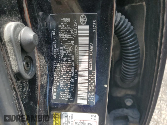 2005 Toyota Avalon XL z VIN 4T1BK36B05U022928, wystawiony jako Copart lot #59137785 z przebiegiem 146 854 mil mil oraz Szkoda całkowita • Salvage title. Historia ofert i sprzedaży dostępna na DreamBid. Obrazek 13.