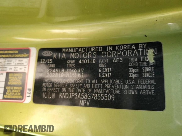 2016 Kia Soul + with VIN KNDJP3A58G7855509, listed as a Copart auction lot 46389995 with 137,207 mi miles and Salvage Title. Bid and sale history available at carsss.com. Image 14.
