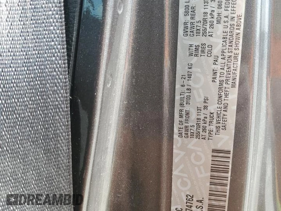 2021 Jeep Gladiator Overland z VIN 1C6HJTFG0ML574762, wystawiony jako Copart lot #54728225 z przebiegiem 32 284 mil mil oraz Szkoda całkowita • Salvage title. Historia ofert i sprzedaży dostępna na DreamBid. Obrazek 12.