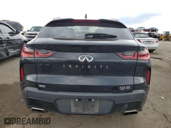 2022 Infiniti QX55 Essential z VIN 3PCAJ5K34NF102691, wystawiony jako Copart lot #47073134 z przebiegiem 19 552 mil mil oraz Szkoda całkowita • Salvage title. Historia ofert i sprzedaży dostępna na DreamBid. Obrazek 6.