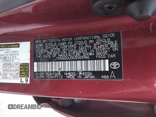 2005 Toyota Prius with VIN JTDKB20U053043986, listed as a IAAI auction lot 41909604 with 267,289 mi miles. Bid and sale history available at carsss.com. Image 9.