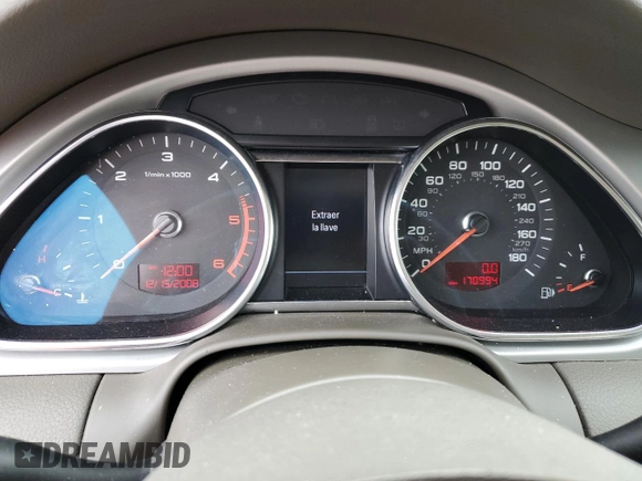 2010 Audi Q7 Premium Plus with VIN WA1LMAFE7AD000835, listed as a Copart auction lot 45984715 with 170,994 mi miles and Non repairable. Bid and sale history available at DreamBid. Image 9.