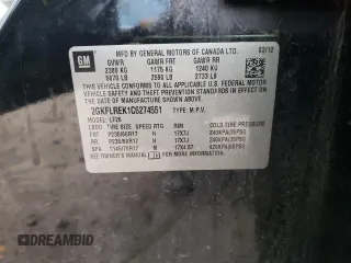 2012 GMC Terrain SLE-1 with VIN 2GKFLREK1C6274551, listed as a Copart auction lot 71653044 with 159,073 mi miles and Non repairable. Bid and sale history available at DreamBid. Image 14.