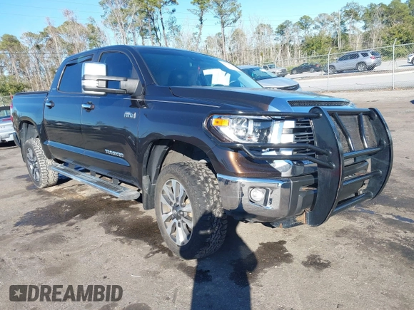 2020 Toyota Tundra Limited with VIN 5TFFY5F1XLX256495, listed as a IAAI auction lot 41373252 with 142,229 mi miles and . Bid and sale history available at DreamBid. Image 1.