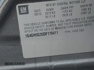 2013 Buick LaCrosse Premium 2 with VIN 1G4GH5G35DF178411, listed as a IAAI auction lot 40570938 with Not provided miles and . Bid and sale history available at DreamBid. Image 9.