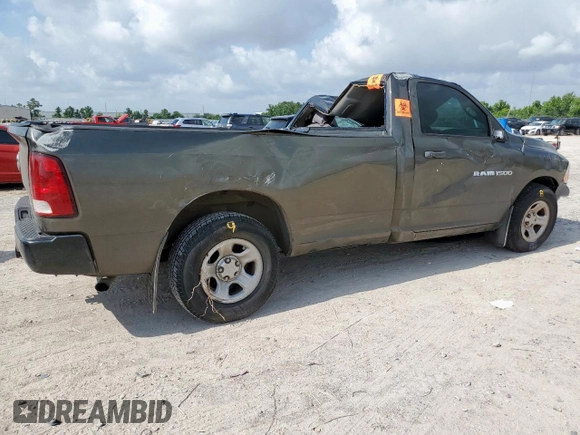2012 Ram 1500 ST with VIN 3C6JD6DP4CG255194, listed as a Copart auction lot 59782425 with 102,259 mi miles and Salvage title. Bid and sale history available at DreamBid. Image 3.