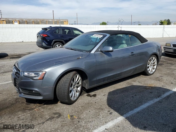 2013 Audi A5 Premium Plus with VIN WAULFAFH0DN004277, listed as a Copart auction lot 48526335 with 42,217 mi miles and Salvage Title. Bid and sale history available at carsss.com. Image 1.