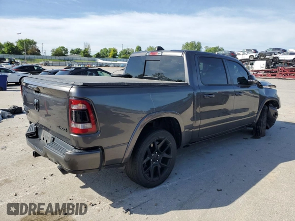2021 Ram 1500 Laramie with VIN 1C6SRFJT3MN677537, listed as a Copart auction lot 57936295 with Not provided miles and Salvage title. Bid and sale history available at DreamBid. Image 3.