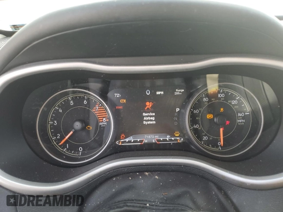 2018 Jeep Cherokee Overland with VIN 1C4PJMJX9JD594323, listed as a Copart auction lot 76238794 with 71,870 mi miles and Salvage Title. Bid and sale history available at carsss.com. Image 9.