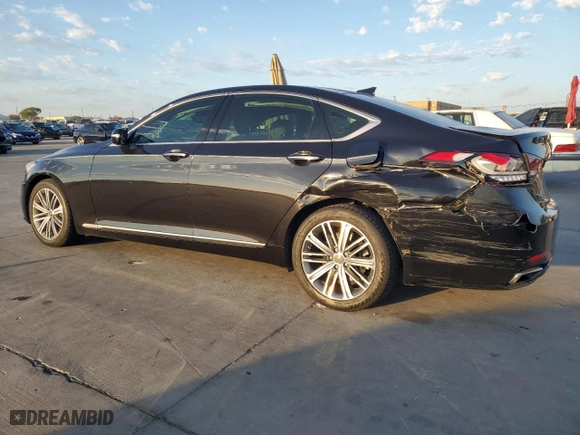2018 Genesis G80 3.8L with VIN KMHGN4JE7JU270592, listed as a Copart auction lot 77489614 with 42,791 mi miles and Salvage Title. Bid and sale history available at carsss.com. Image 2.