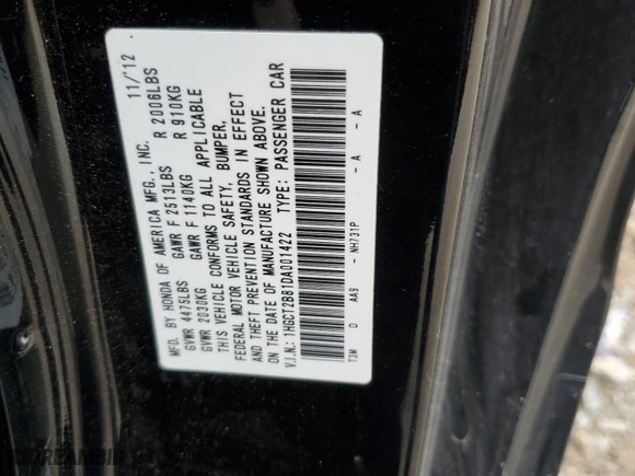 2013 Honda Accord Cpe EX-L with VIN 1HGCT2B81DA001422, listed as a Copart auction lot 47857815 with 111,839 mi miles and Salvage Title. Bid and sale history available at carsss.com. Image 13.