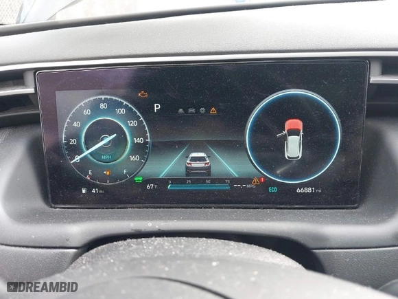 2022 Hyundai Tucson Hybrid SEL Convenience with VIN KM8JFCA15NU015911, listed as a IAAI auction lot 41875212 with 66,881 mi miles. Bid and sale history available at carsss.com. Image 7.