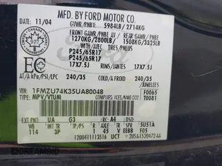 2005 Ford Explorer Eddie Bauer z VIN 1FMZU74K35UA80048, wystawiony jako IAAI lot #41741608 z przebiegiem 145 922 mil mil oraz . Historia ofert i sprzedaży dostępna na DreamBid. Obrazek 9.