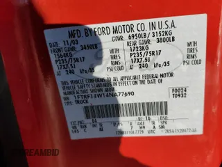 2004 Ford F-150 XL with VIN 1FTRF14W14NA77690, listed as a Copart auction lot 42525055 with 120,688 mi miles and Salvage Title. Bid and sale history available at DreamBid. Image 12.